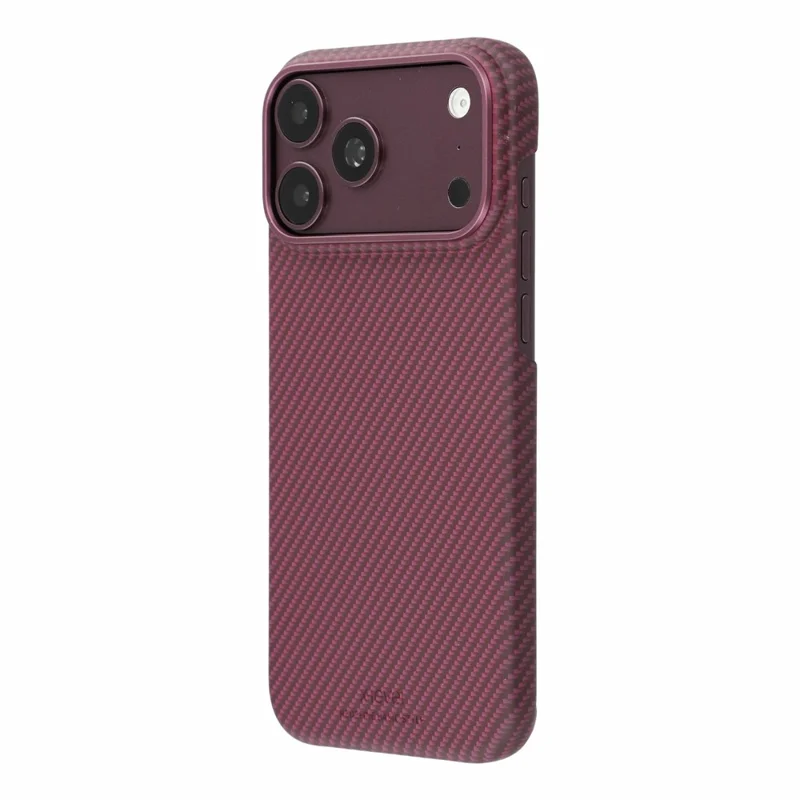 X-LEVEL for iPhone 18 Pro Max / 17 Pro Max Case Carbon Fiber Texture Hard PC Phone Cover Anti Shock - Cherry Red