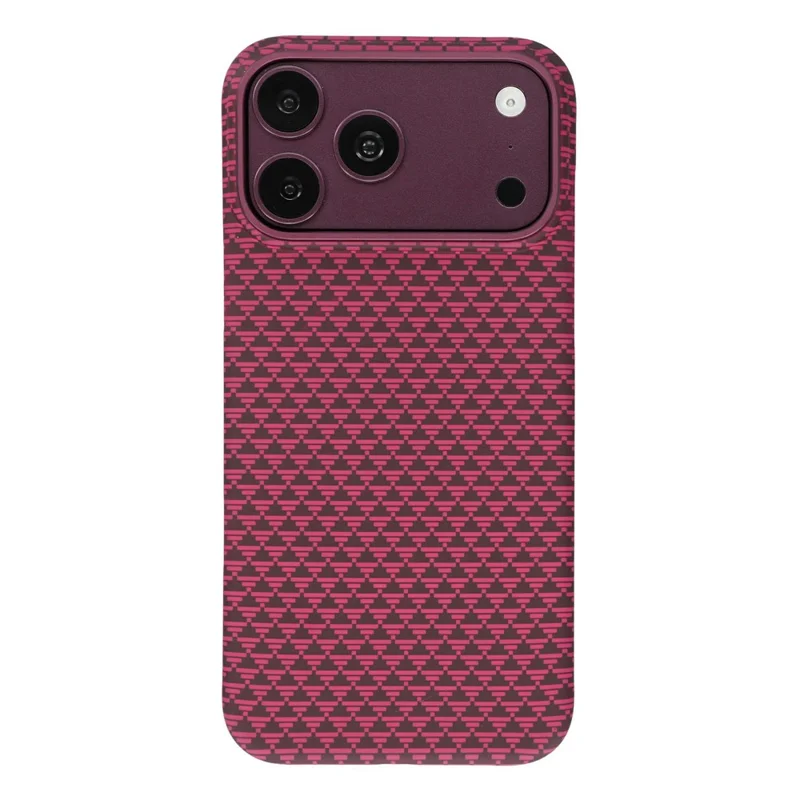 X-LEVEL for iPhone 18 Pro / 17 Pro Case Compatible with MagSafe Triangle Texture Carbon Fiber Phone Cover - Cherry Red