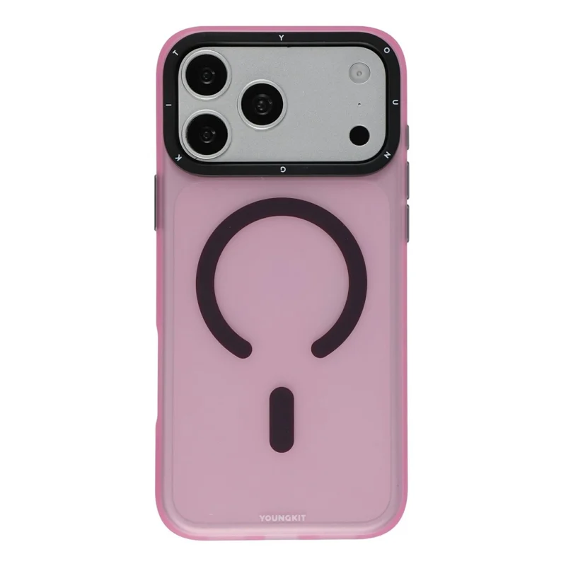 YOUNGKIT for iPhone 18 Pro / 17 Pro Magnetic Case PET TPU Matte Phone Cover - Cherry Red