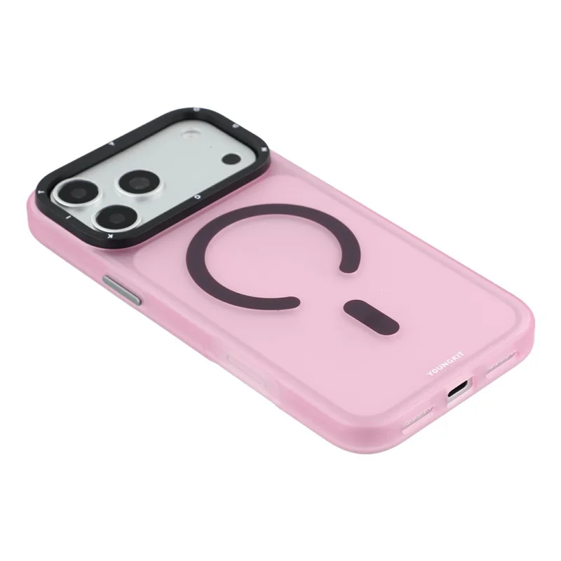 YOUNGKIT for iPhone 18 Pro / 17 Pro Magnetic Case PET TPU Matte Phone Cover - Cherry Red