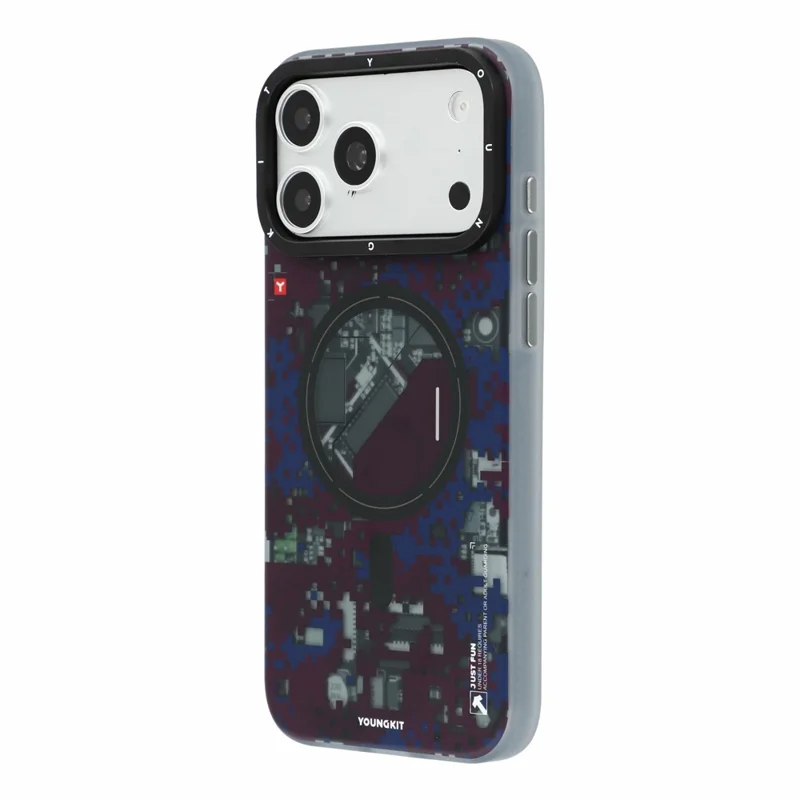 YOUNGKIT per iPhone 18 Pro Max / 17 Pro Max Custodia Magnetica Pixel Camouflage 2.0 Antiurto TPU PC Cover Posteriore - Midnight