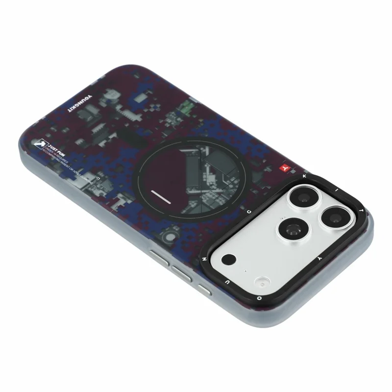 YOUNGKIT per iPhone 18 Pro Max / 17 Pro Max Custodia Magnetica Pixel Camouflage 2.0 Antiurto TPU PC Cover Posteriore - Midnight