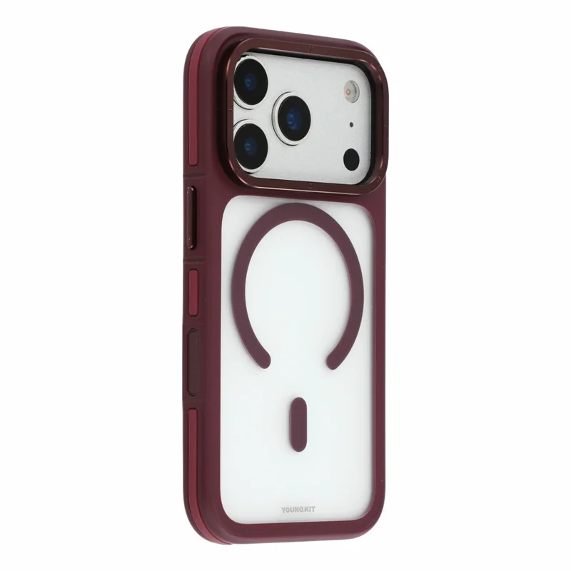 YOUNGKIT for iPhone 18 Pro Max / 17 Pro Max Magnetic Case Skin-Touch Matte PC + TPU Phone Cover - Cherry Red