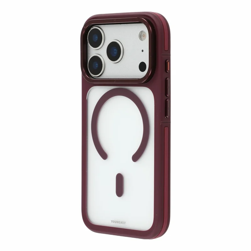 YOUNGKIT for iPhone 18 Pro / 17 Pro Magnetic Case Skin-Touch Matte PC + TPU Phone Cover - Cherry Red