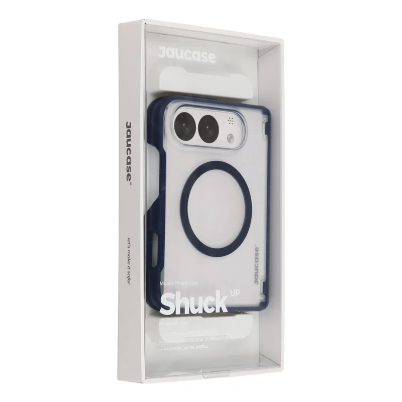 JAUCASE for iPhone Duo Magnetic Case Matte Texture Anti-slip PC + TPU Phone Protective Cover - Blue