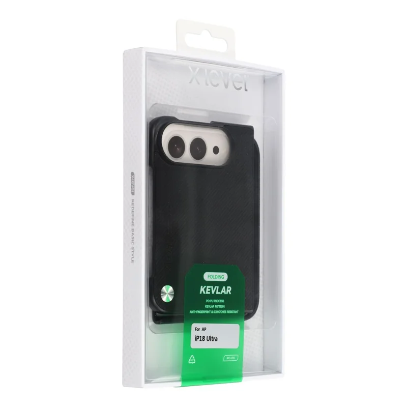 X-LEVEL for iPhone Duo Case Carbon Fiber Texture PU Leather + PC Phone Cover - Black