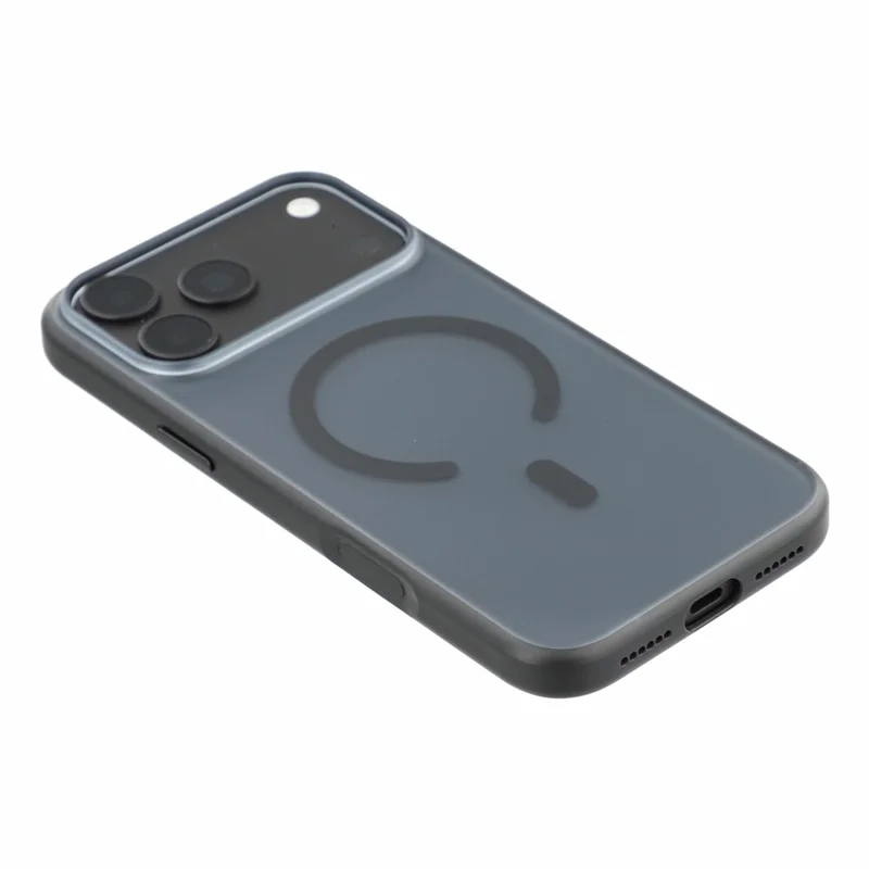 X-LEVEL for iPhone 18 Pro Max / 17 Pro Max Magnetic Case PC + TPU Shockproof Frosted Phone Cover - Transparent Black