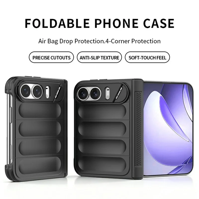 Etui na iPhone Fold z ukrytym uchwytem kickstand, magnesem i ochroną TPU + PC - Czarny