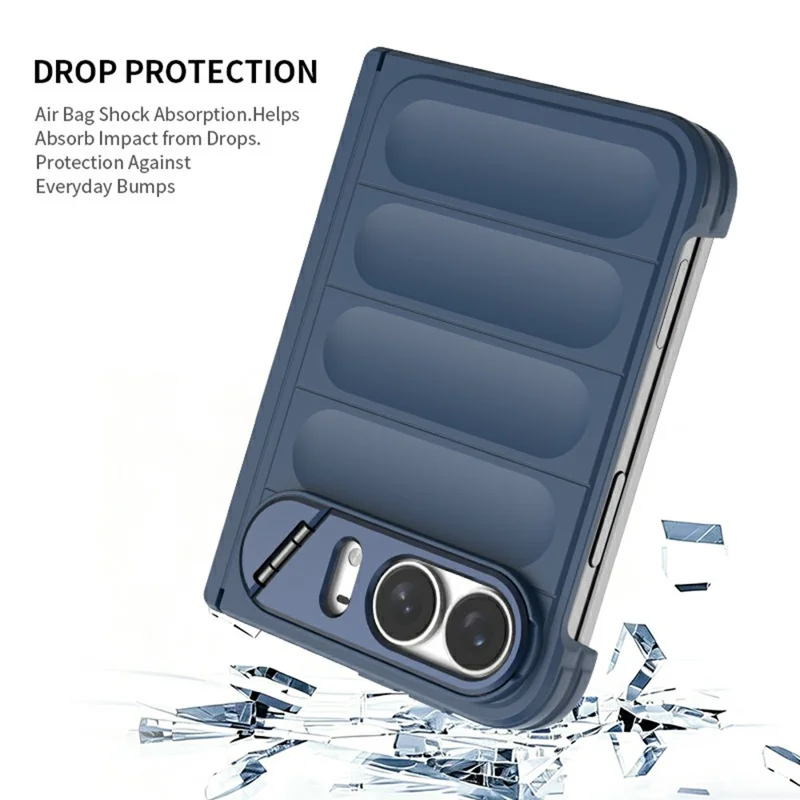 Etui na iPhone Fold z ukrytym uchwytem kickstand, magnesem i ochroną TPU + PC - Czarny