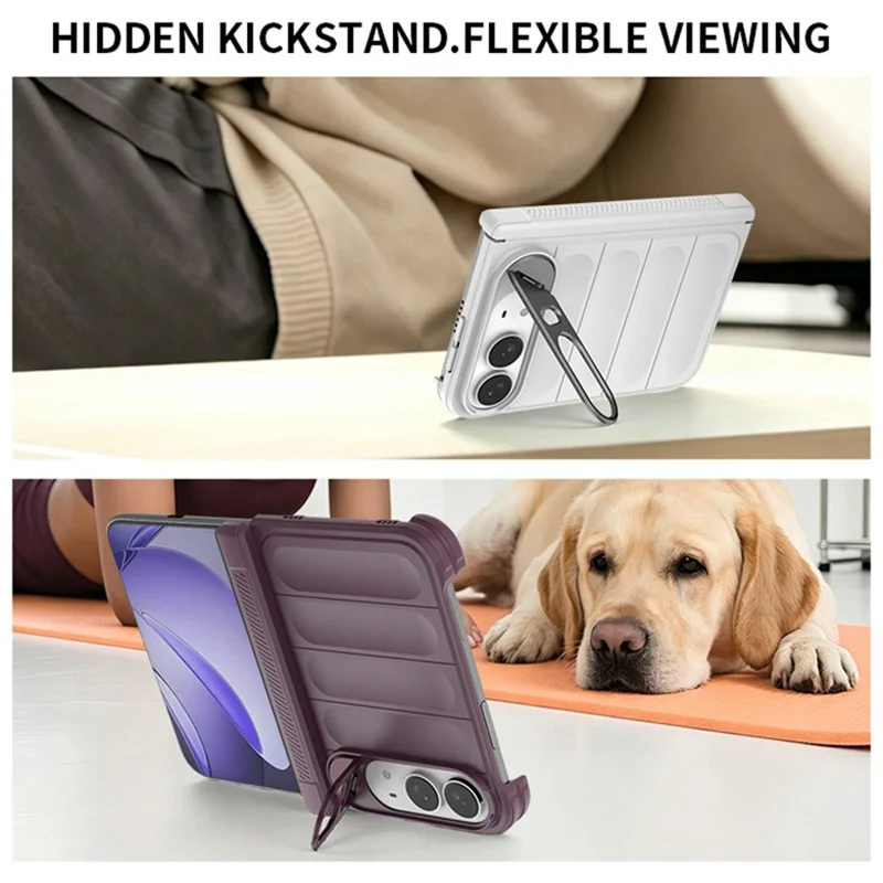 Etui na iPhone Fold z ukrytym uchwytem kickstand, magnesem i ochroną TPU + PC - Czarny