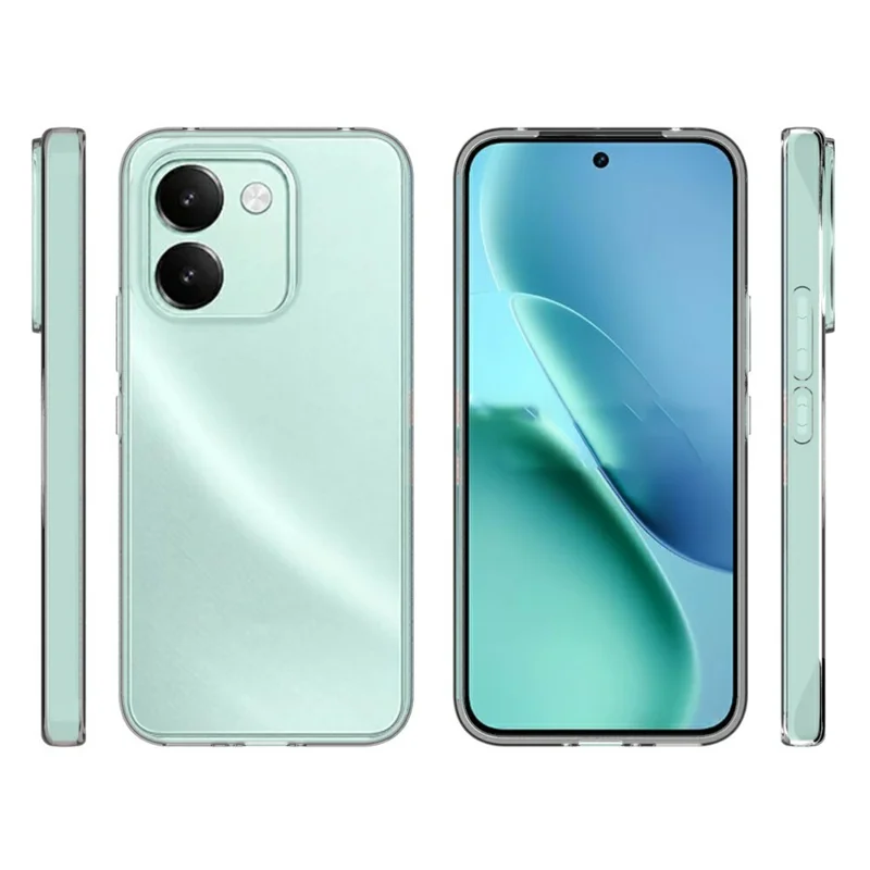 For vivo V80 Lite 5G Case Watermark Resistant TPU Phone Back Cover - Transparent