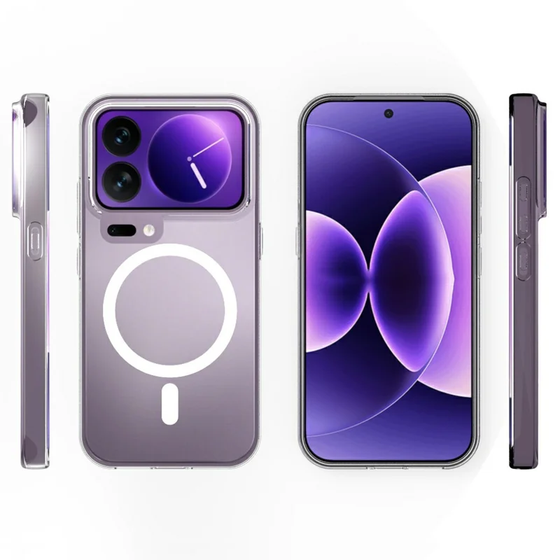 For Xiaomi 18 Pro Magnetic Case Watermark-Resistant TPU Phone Back Cover - Transparent