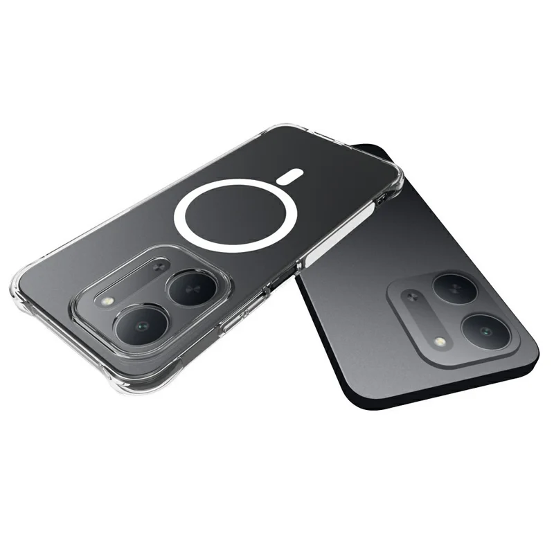 For Xiaomi Redmi 17C 5G Magnetic Case TPU Anti-drop Phone Back Cover - Transparent