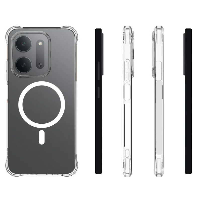 For Xiaomi Redmi 17C 5G Magnetic Case TPU Anti-drop Phone Back Cover - Transparent