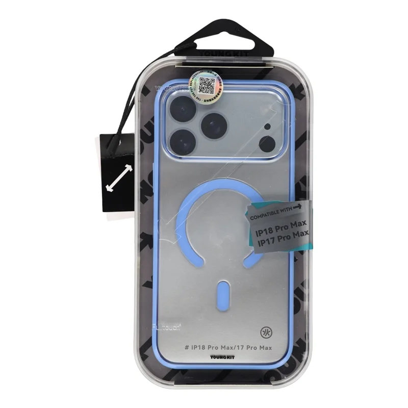 YOUNGKIT for iPhone 18 Pro Max / 17 Pro Max Clear Case Compatible with MagSafe Shockproof TPU PC Phone Back Cover - Baby Blue
