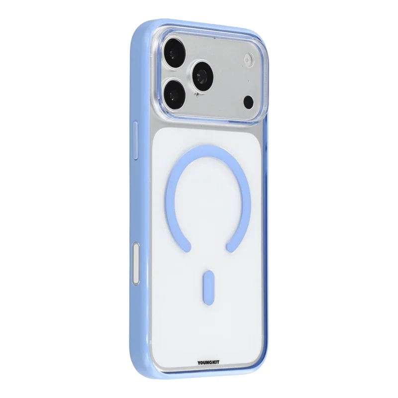 YOUNGKIT for iPhone 17 Pro / 18 Pro Clear Case Compatible with MagSafe Shockproof TPU PC Phone Back Cover - Baby Blue