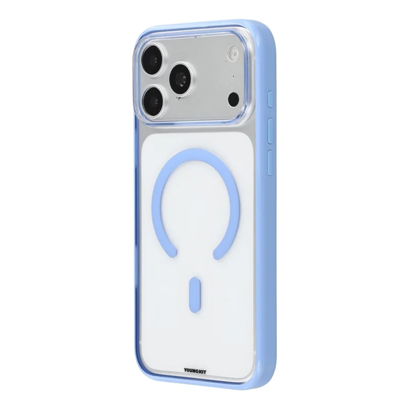 YOUNGKIT for iPhone 17 Pro / 18 Pro Clear Case Compatible with MagSafe Shockproof TPU PC Phone Back Cover - Baby Blue