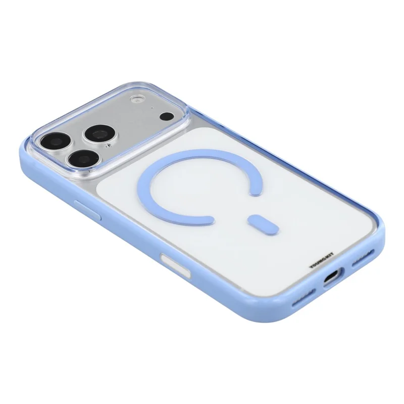 YOUNGKIT for iPhone 17 Pro / 18 Pro Clear Case Compatible with MagSafe Shockproof TPU PC Phone Back Cover - Baby Blue