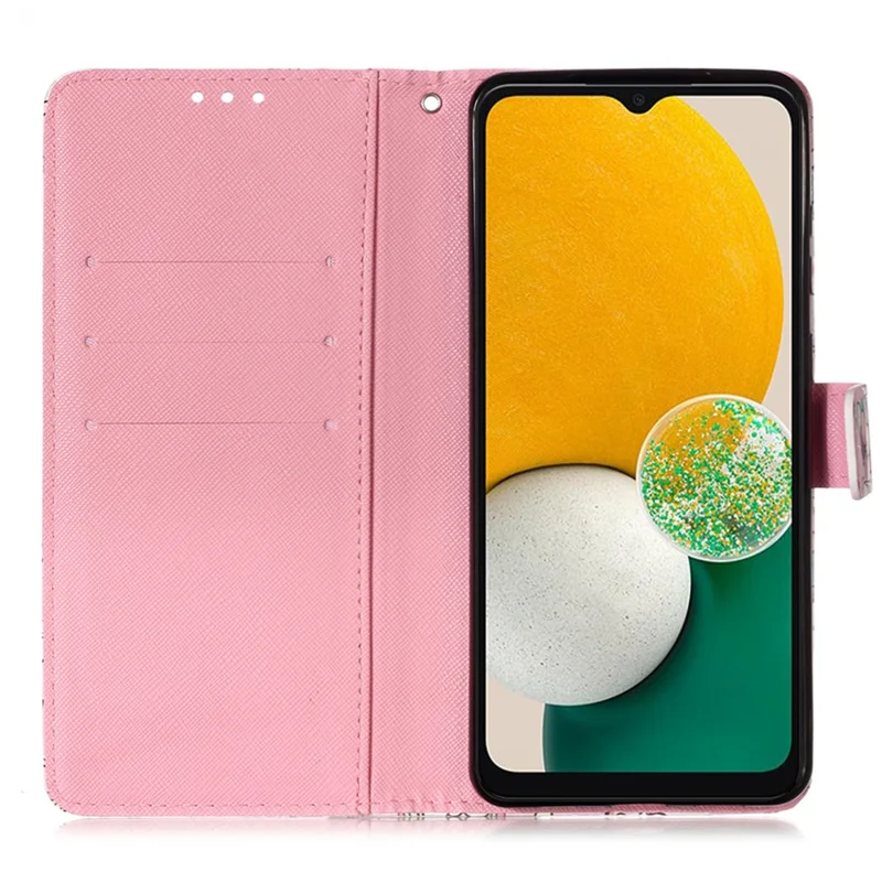 For Samsung Galaxy A54 5G Leather Case 3D Pattern Printing Wallet Stand Mobile Cover with Strap - Flower