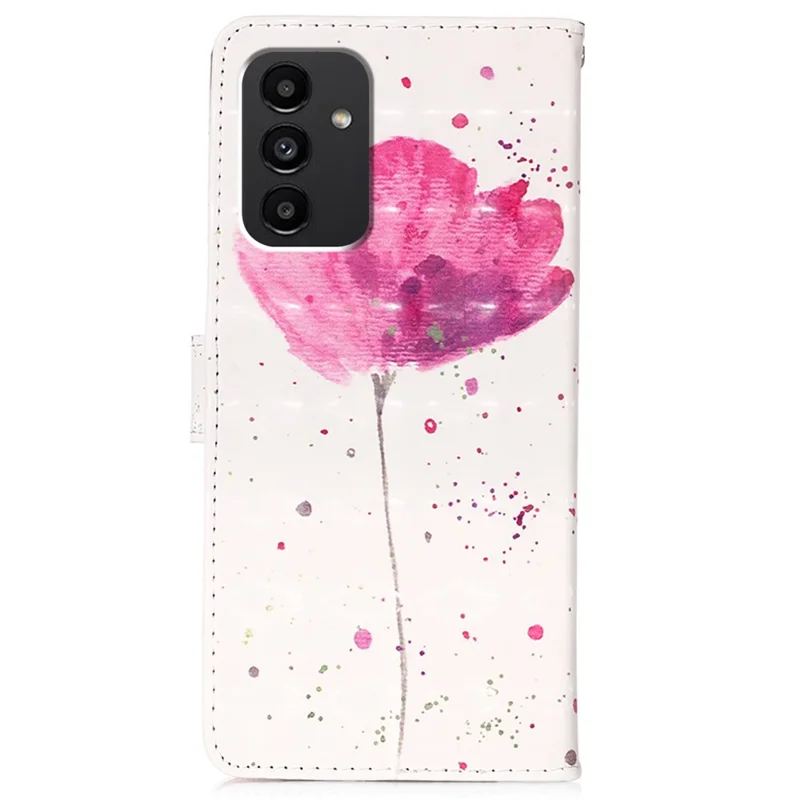 For Samsung Galaxy A54 5G Leather Case 3D Pattern Printing Wallet Stand Mobile Cover with Strap - Flower