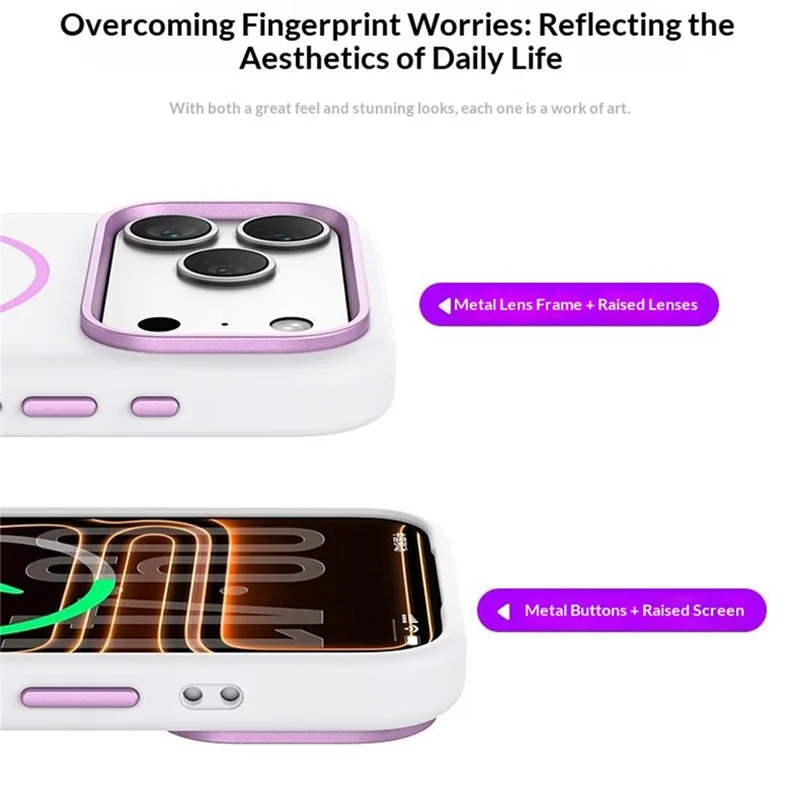 COCOBIT For iPhone 17 Pro Magnetic Case Shockproof Silicone Phone Cover - Purple