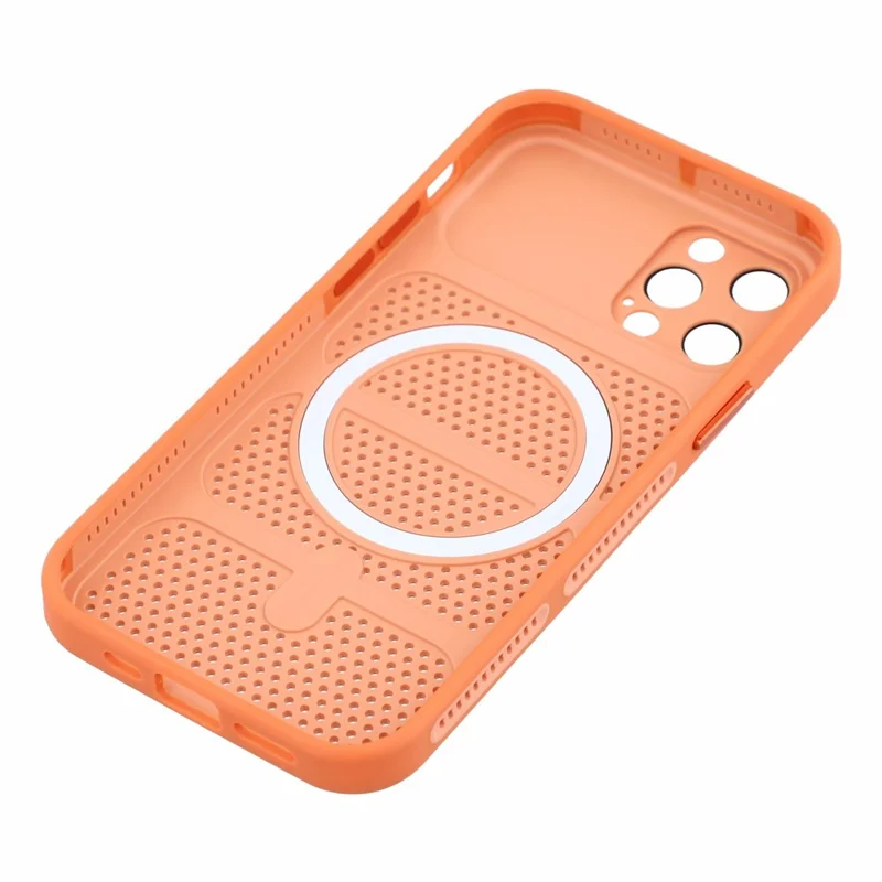 Für iPhone 12 Pro Hülle kompatibel mit MagSafe Dreifach belüftete Kühlung PC+TPU Handyhülle - Orange