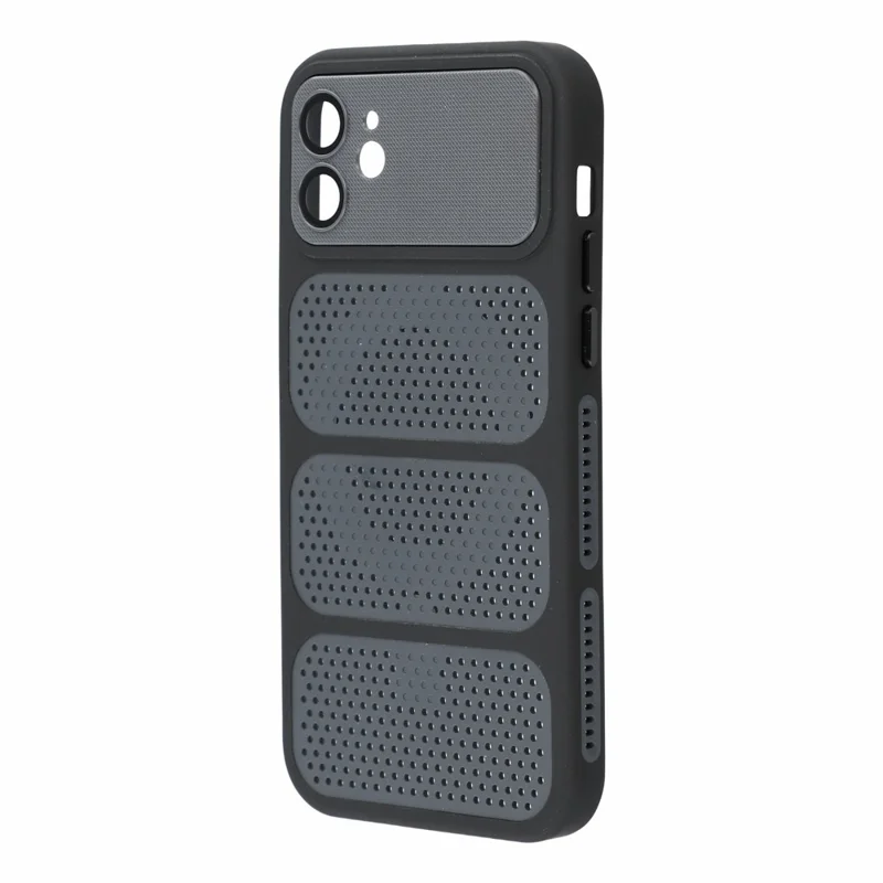 For iPhone 12 Case Compatible with MagSafe Triple Vented Cooling PC+TPU Phone Cover - Black