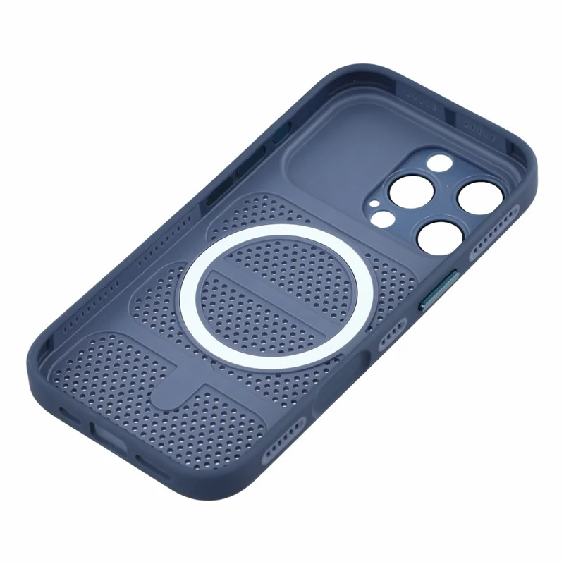 For iPhone 16 Pro Max Case Compatible with MagSafe Triple Vented Cooling PC+TPU Phone Cover - Blue