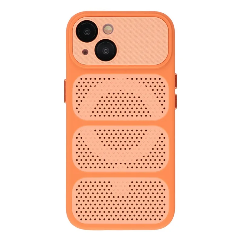 For iPhone 15 Case Compatible with MagSafe Triple Vented Cooling PC+TPU Phone Cover - Orange