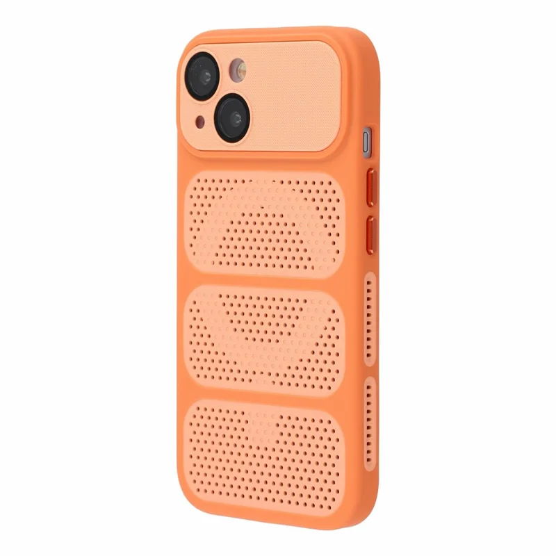 For iPhone 15 Case Compatible with MagSafe Triple Vented Cooling PC+TPU Phone Cover - Orange
