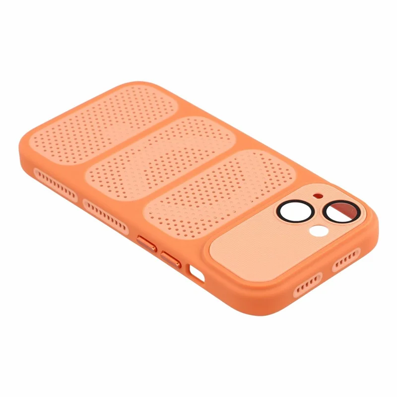 For iPhone 15 Case Compatible with MagSafe Triple Vented Cooling PC+TPU Phone Cover - Orange