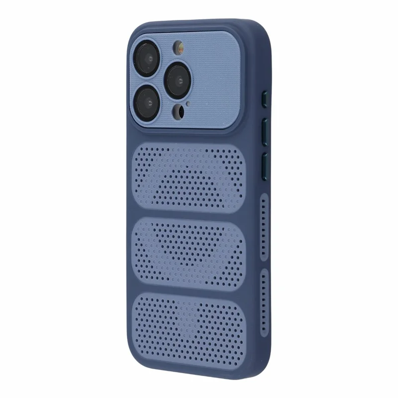 Funda para iPhone 13 Pro Max compatible con MagSafe, carcasa ventilada de refrigeración triple de PC+TPU - Azul
