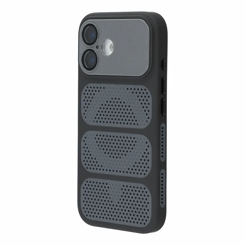 For iPhone 17 Case Compatible with MagSafe Triple Vented Cooling PC+TPU Phone Cover - Black
