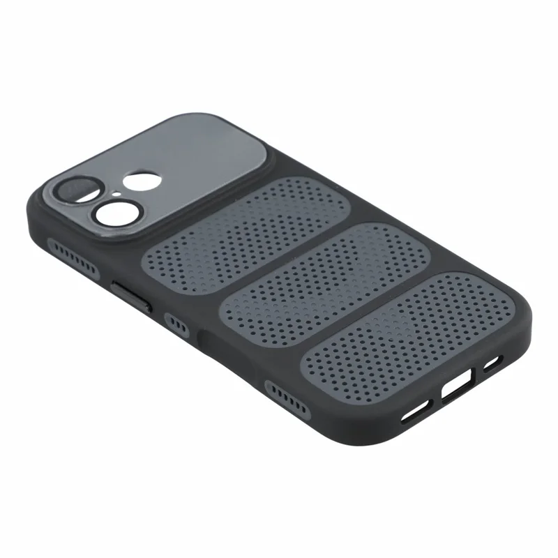 For iPhone 17 Case Compatible with MagSafe Triple Vented Cooling PC+TPU Phone Cover - Black