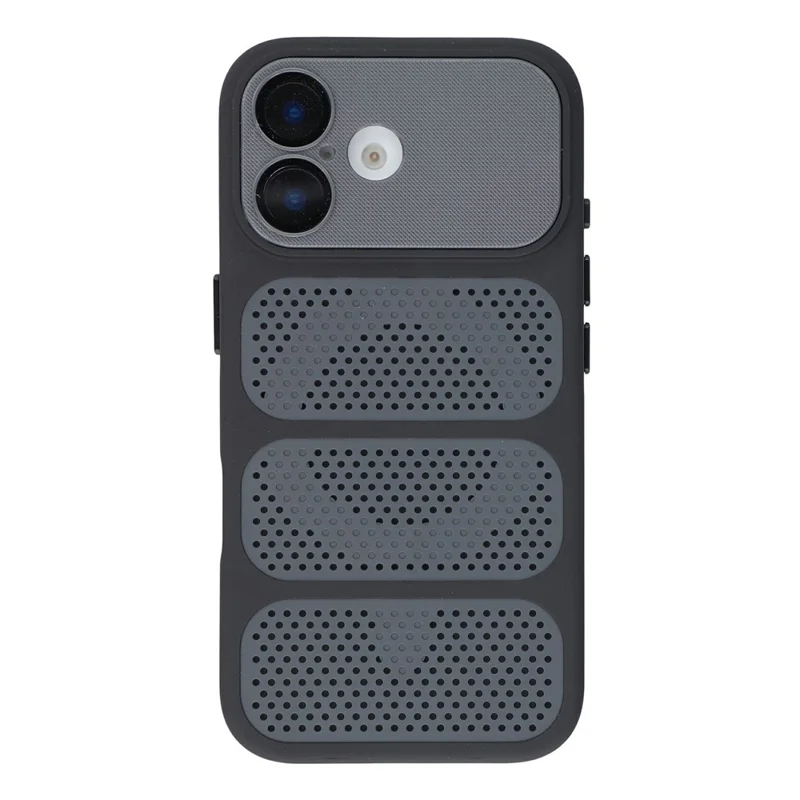 For iPhone 16 Case Compatible with MagSafe Triple Vented Cooling PC+TPU Phone Cover - Black