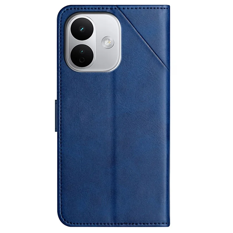 Leather Case For Xiaomi Redmi Note 17 Pro Max 5G  /  17 Pro+ 5G  /  17 Pro 5G Line Pattern Wallet Phone Cover with Wrist Strap - Blue