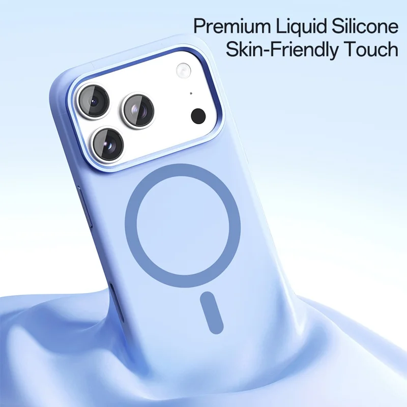 ROCK for iPhone 18 Pro / 17 Pro Magnetic Case Liquid Silicone + Microfiber Lining Soft Protection Phone Cover - Blue