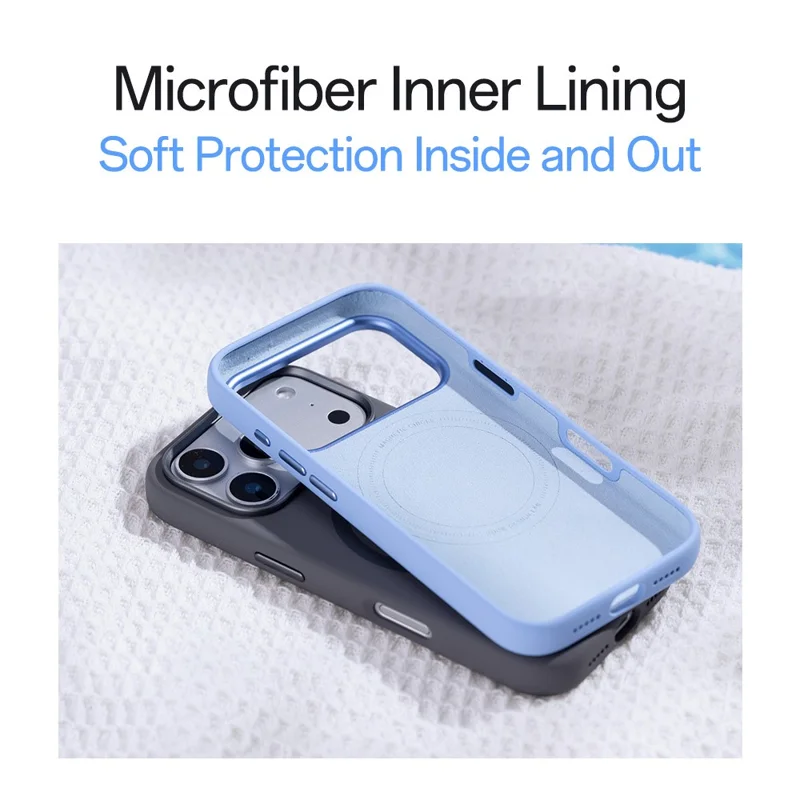 ROCK for iPhone 18 Pro / 17 Pro Magnetic Case Liquid Silicone + Microfiber Lining Soft Protection Phone Cover - Blue