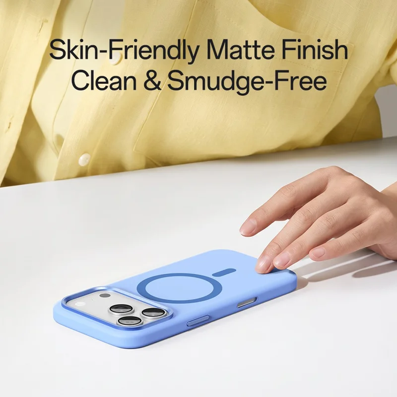 ROCK for iPhone 18 Pro / 17 Pro Magnetic Case Liquid Silicone + Microfiber Lining Soft Protection Phone Cover - Blue