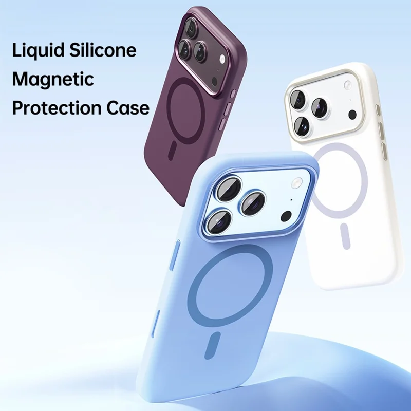 ROCK for iPhone 18 Pro / 17 Pro Magnetic Case Liquid Silicone + Microfiber Lining Soft Protection Phone Cover - Blue
