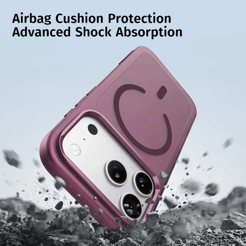 ROCK For iPhone 18 Pro Max / 17 Pro Max Case Compatible with MagSafe Metal Lens Frame TPU + PC Matte Phone Cover - Titanium Grey