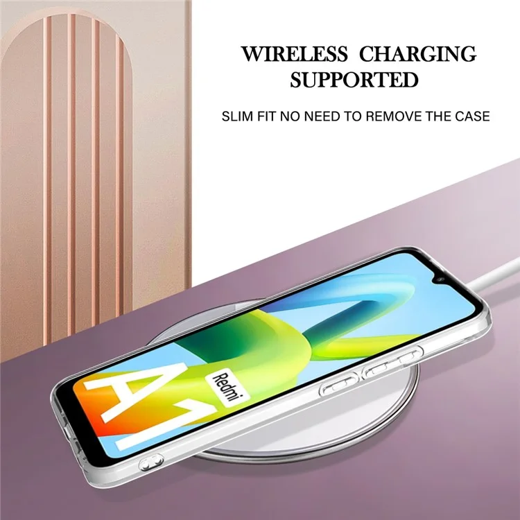 Pour Xiaomi Redmi A1 4G / A2 4G YB IMD Série-2 Étui de téléphone résistant aux rayures avec motif marbre Coque arrière en TPU souple avec cadre de placage - Rose Gold 005