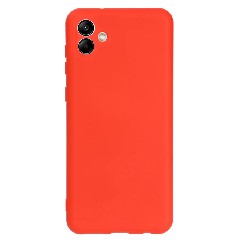 For Samsung Galaxy A04e 4G / F04 4G / M04 4G Soft Silicone Phone Case Anti-scratch Protective Back Cover with Strap - Red