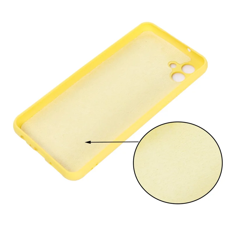 For Samsung Galaxy A04e 4G / F04 4G / M04 4G Soft Silicone Phone Case Anti-scratch Protective Back Cover with Strap - Yellow