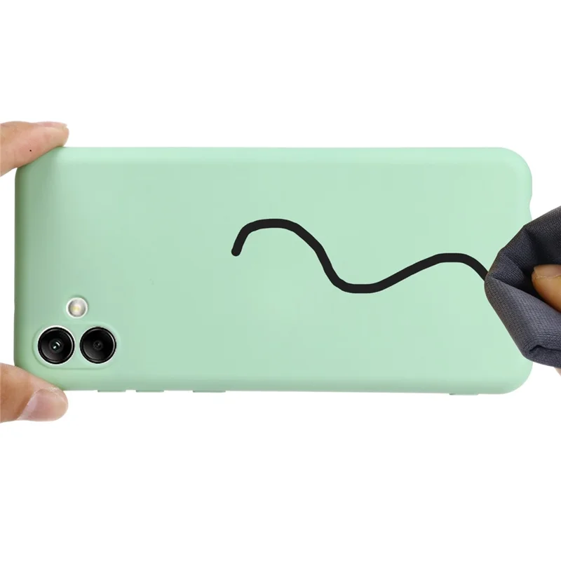 For Samsung Galaxy A04e 4G / F04 4G / M04 4G Soft Silicone Phone Case Anti-scratch Protective Back Cover with Strap - Green