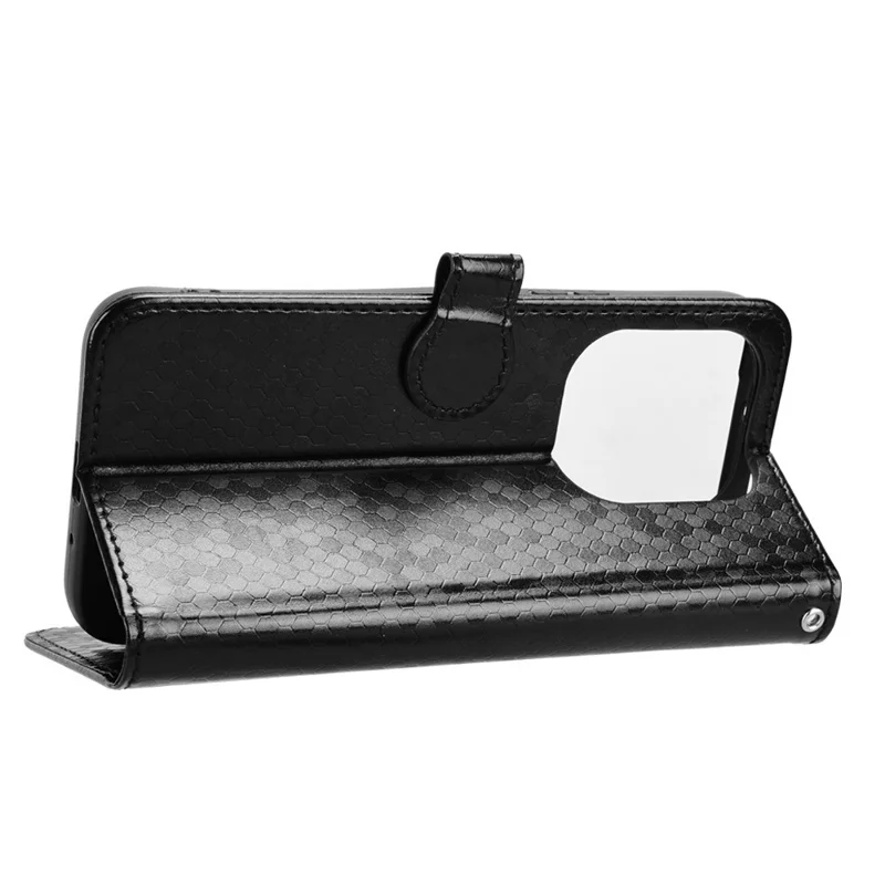 For Honor X6e 4G Wallet Case Dot Pattern Imprint PU Leather Phone Cover with Wrist Strap - Black