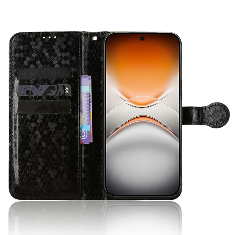 For TECNO Pova 8 Pro 5G Wallet Case Dot Pattern Imprint PU Leather Phone Cover with Wrist Strap - Black