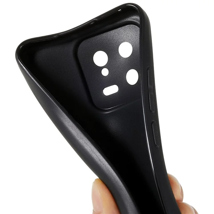 Для Xiaomi 13 5G Черный Сотовый Телефон Обложка Глянцевая Гибкая Тпу Корпус Против Сцена.