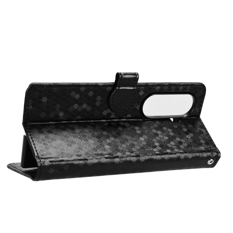 For Samsung Galaxy Z Fold8 Ultra Wallet Case Dot Pattern Imprint PU Leather Phone Cover with Wrist Strap - Black