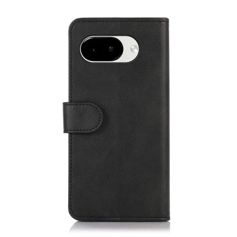 For Google Pixel 11a Case Cowhide Texture Leather Wallet Phone Cover with Stand - Black